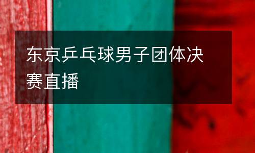 東京乒乓球男子團(tuán)體決賽直播