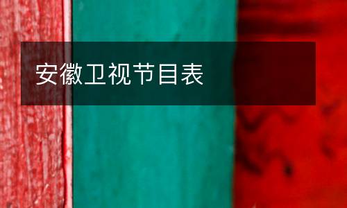 安徽衛(wèi)視節(jié)目表